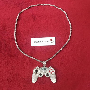 Collier Chaîne Contrôleur Argenté Iced Out
