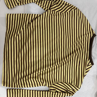 Gestreiftes Langarmshirt gelb-braun