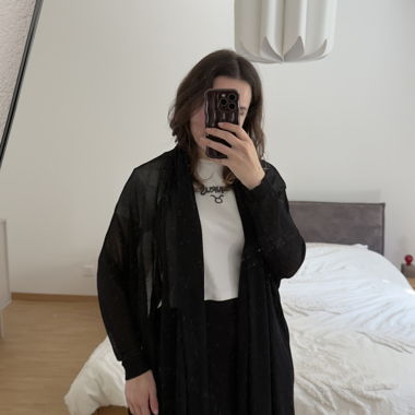 Transparenter schwarzer Cardigan