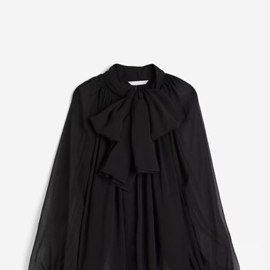 Chemisier semi transparent noir 