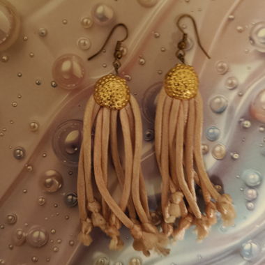 Orecchini con frange oro rosa