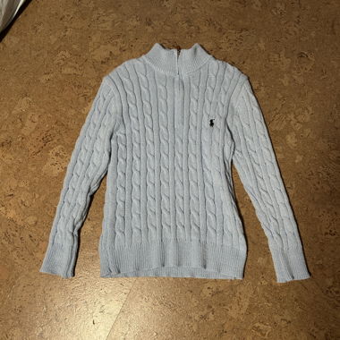 Polo Ralph Lauren Zopfmuster-Pullover hellblau