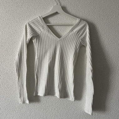 ZARA Maglia a maniche lunghe, bianca, taglia S/36 