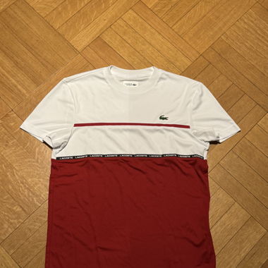 T-shirt Lacoste rosso e bianco
