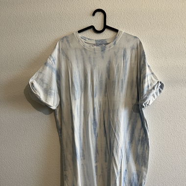 Langes Batik Strand-Shirt/Kleid in blau/weiss🩵🤍