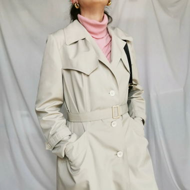Manteau trench vintage gris clair