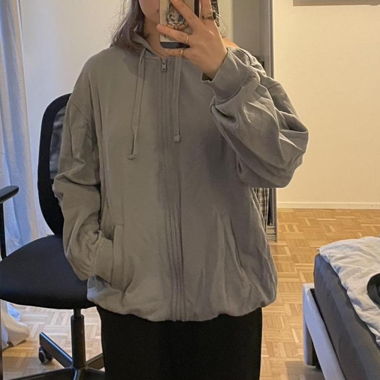 Grau/Blau H&M Hoodie mit Reissverschluss