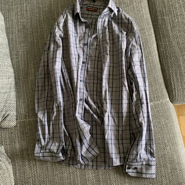 Camicia da uomo a quadri grigia