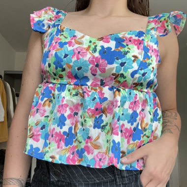 blusa floreale taglia M
