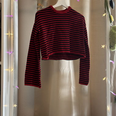 Monki Striped Cropped Sweater