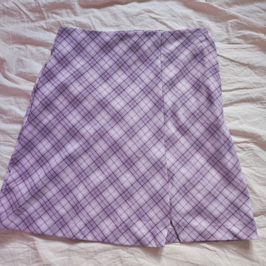 Purple Checkered Short Skirt S