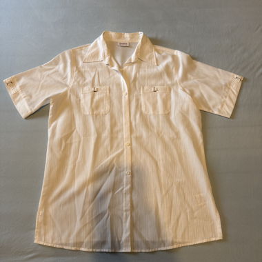 Short-sleeve summer shirt white striped