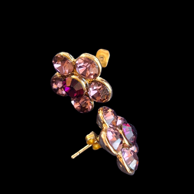 Boucles d’oreilles fleur strass
