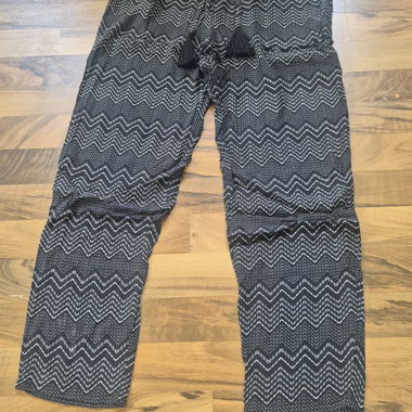 Lightweight Black Printed Trousers