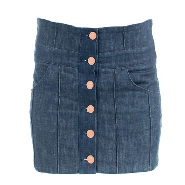 Gonna in jeans con patta abbottonata