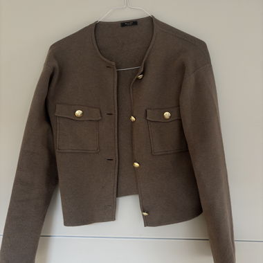 Brown Cardigan with Gold Buttons