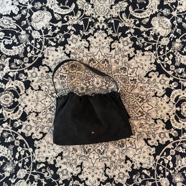 Borsa a tracolla in camoscio nero