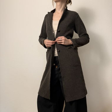 Rosso35 long wool coat in brown