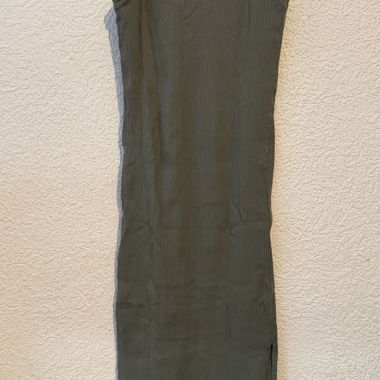Abito senza maniche a coste color kaki