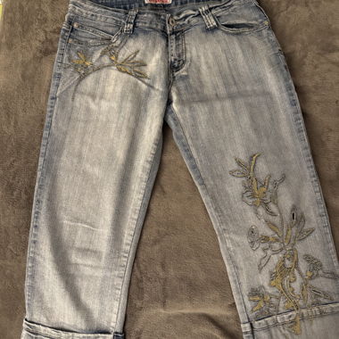 Jean Vintage 3/4 Gesel Y2K avec broderie