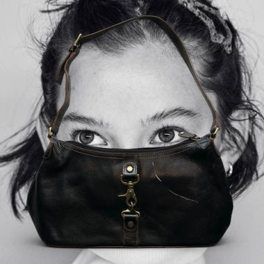 Black vintage leather shoulder bag 