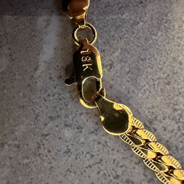 Goldplated Kette 55cm mit 18K Gravierung