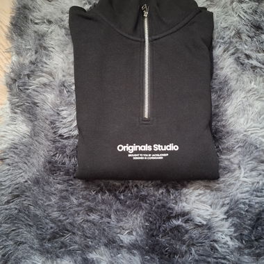 Jack & Jones Originals black zip-up sweatshirt