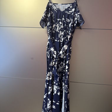 Langes Damenkleid - Farbe blau - Grösse M