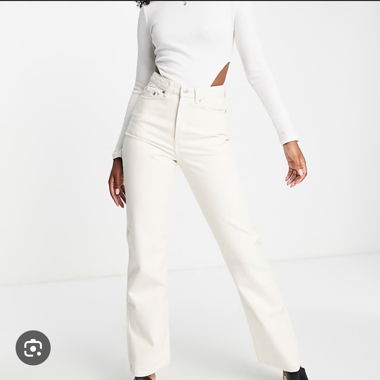 Weekday Rowe jeans taille haute ecru W29 L32