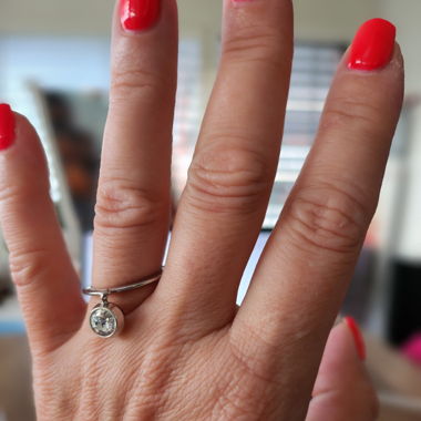 Karen Millen Ring with Transparent Pendant