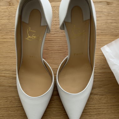 Christian Louboutin Iriza 85mm weisse Pumps