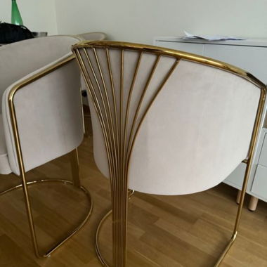 Lot de 4 Chaises velours/ dorées 