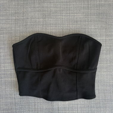 Black Strapless Bustier Top