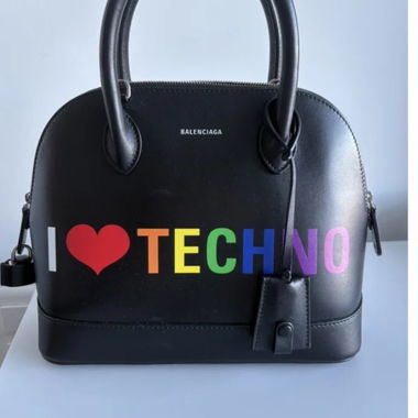 Borsa Balenciaga I Love Techno nera