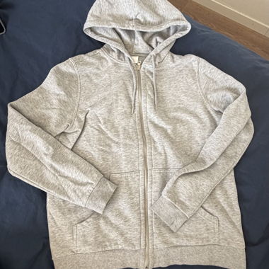 H&M sweat à capuche gris zippé