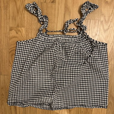 Top Gingham con spalline annodate