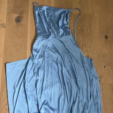Blue Satin Slip Dress
