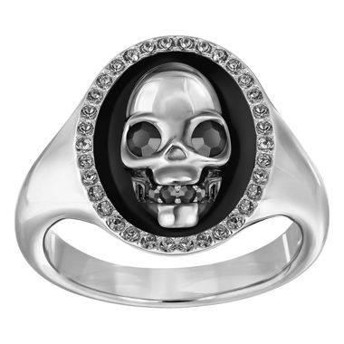 Swarovski-Ring silberner Totenkopf