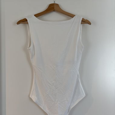 Backless white bodysuit / tank top