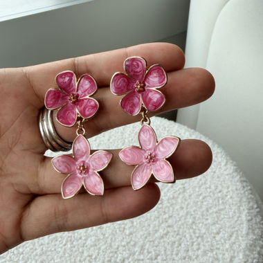 Blumen-Ohrringe pink