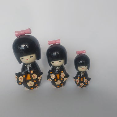 Black Kokeshi Dolls