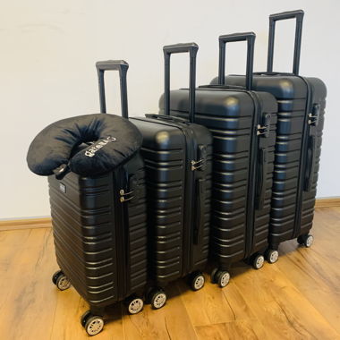 5 tlg Hartschalen Koffer BUNDLE wayBAG BLACK NEU