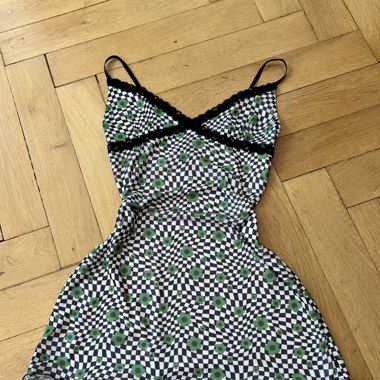 Robe Mini à Carreaux Florale