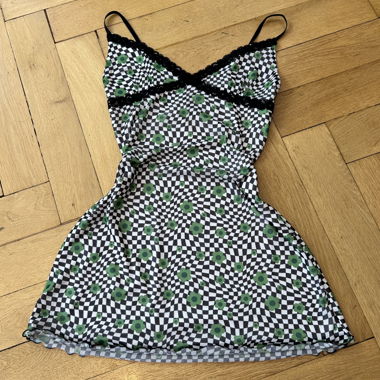 Robe Mini à Carreaux Florale