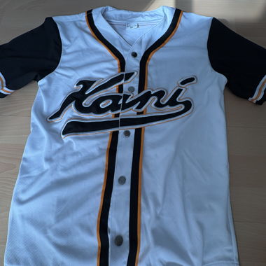 Kani Baseball-Jersey Weiss Schwarz XXS