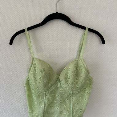 Y2K green corset top