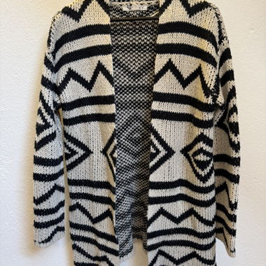 Patterned Long Knit Cardigan