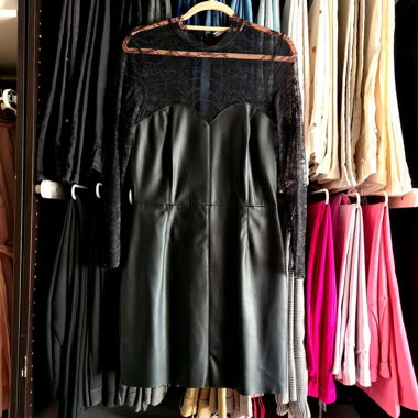 Zara Faux Leather Mini Dress Black