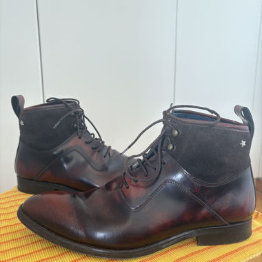 Stivali da uomo in pelle bordeaux