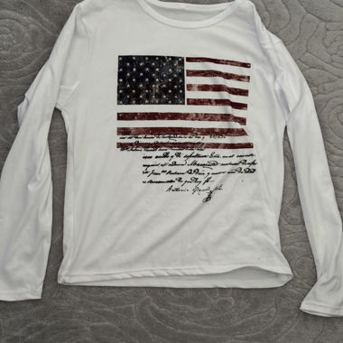 T-shirt a maniche lunghe con stampa USA
